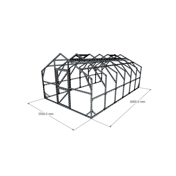 Divslīpju siltumnīca 3500×6000 – Izturīgs un ietilpīgs modelis | Siltumnicucentrs.lv