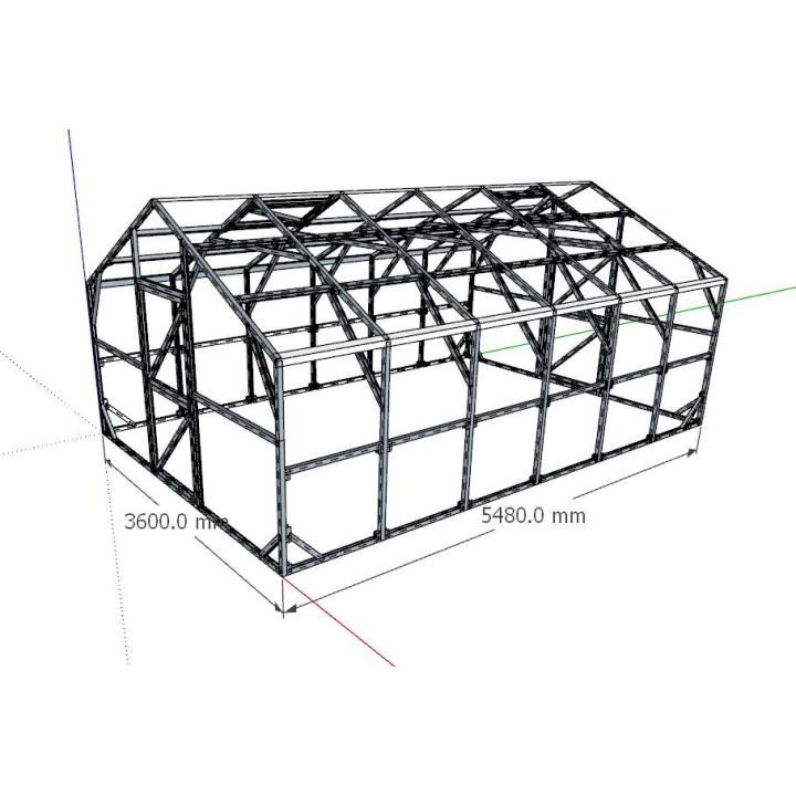 Divslīpju siltumnīca 3600×5480 – Plašs un izturīgs modelis | Siltumnicucentrs.lv