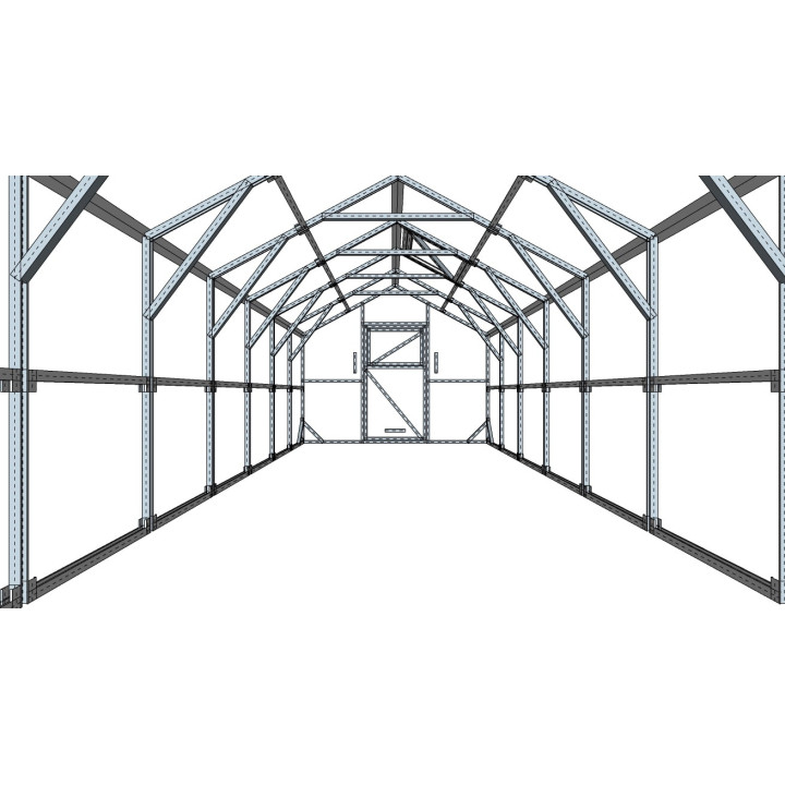 Kahekaldega kasvuhoone 2760x7820 – Avar ja vastupidav mudel | Kasvuhooned24.ee