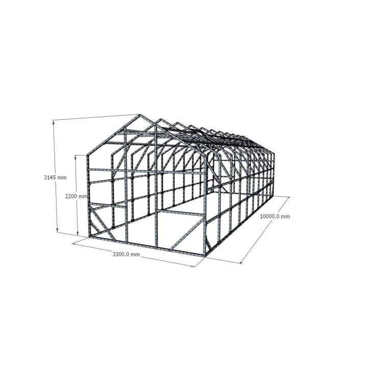 Dvišlaitis šiltnamis 3300x10000 – Erdvus ir patvarus modelis | Sodenis.lt