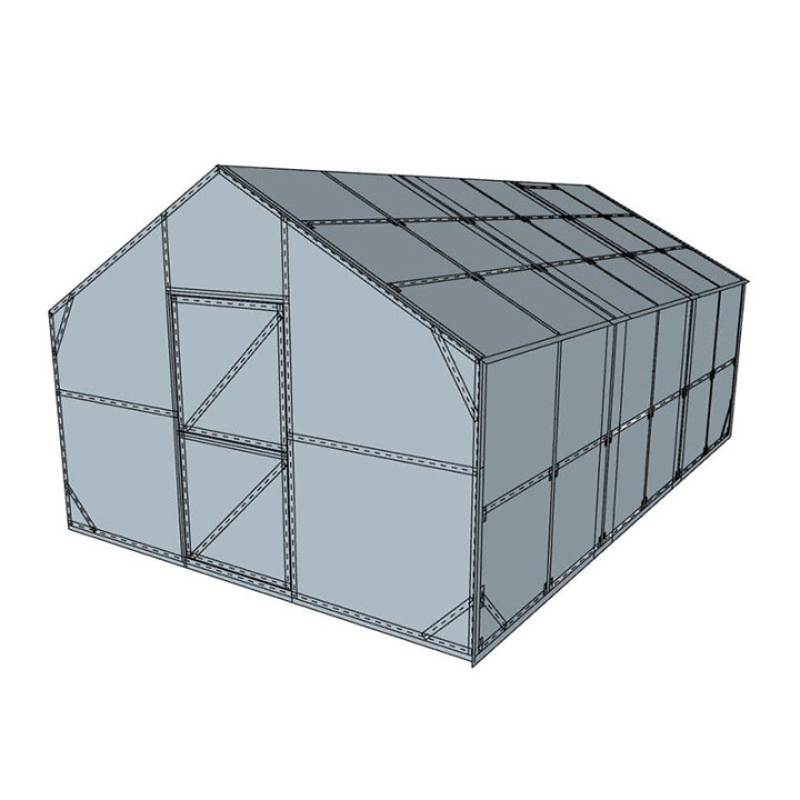 Divslīpju siltumnīca 3450×5550 – Izturīga un kvalitatīva konstrukcija | Siltumnicucentrs.lv