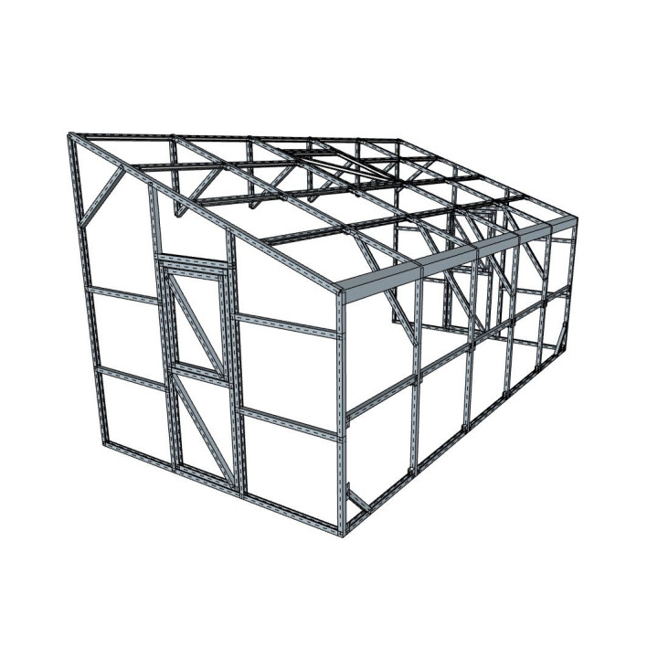 Ühe kaldega kasvuhoone 2570×5100 – Kvaliteetne ja vastupidav konstruktsioon | Kasvuhooned24.ee