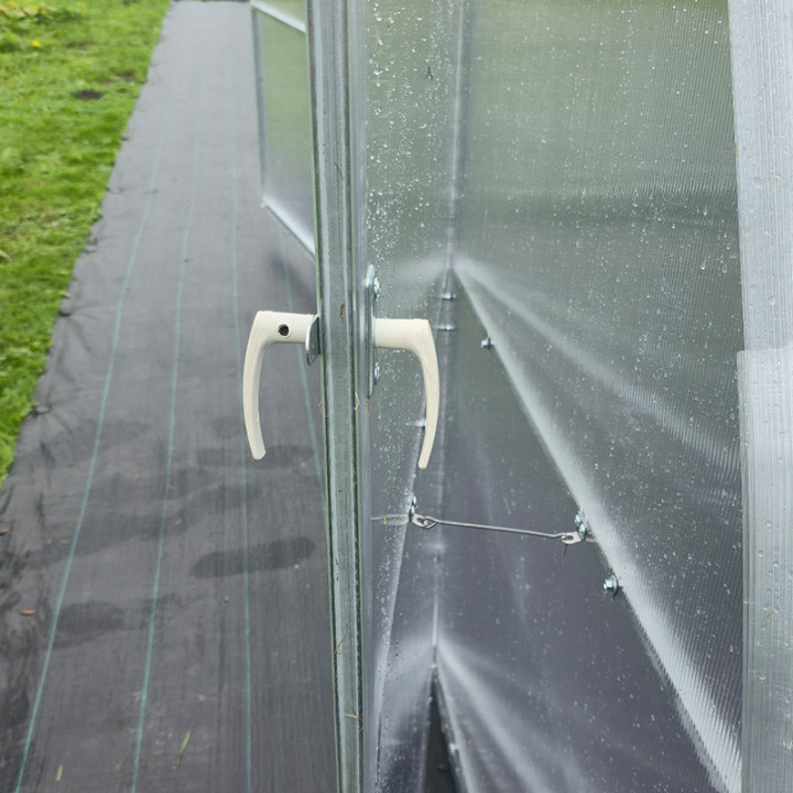 Kasvuhoone Profi – 20×40 mm profiil, 0,8 mm teras, laiad uksed, Polygal kate