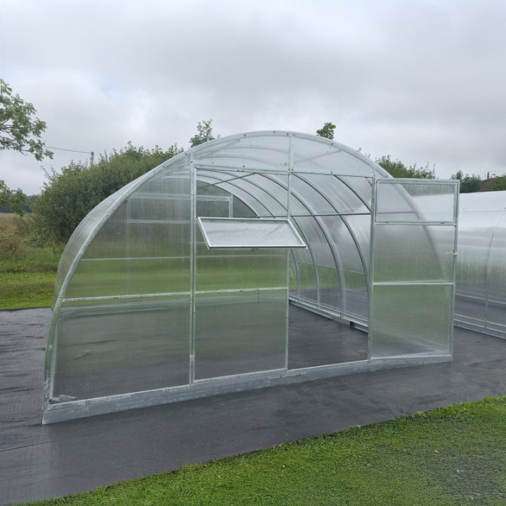 Šiltnamis Profi – 20×40 mm profilis, 0,8 mm plienas, plačios durys, Polygal danga