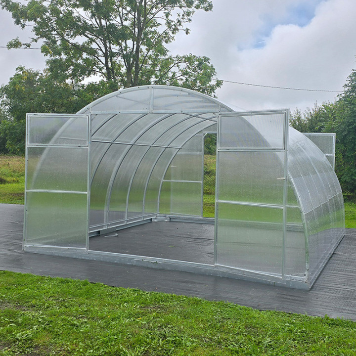 Šiltnamis Profi – 20×40 mm profilis, 0,8 mm plienas, plačios durys, Polygal danga